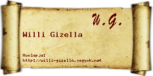 Willi Gizella névjegykártya